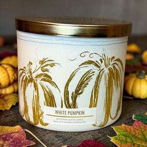 🎃WHITE BARN🎃White Pumpkin 3-Wick Candle/NWT